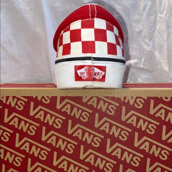 Vans Era Racing Red Checkerboard Size 6.5Y - Picture 4 of 5
